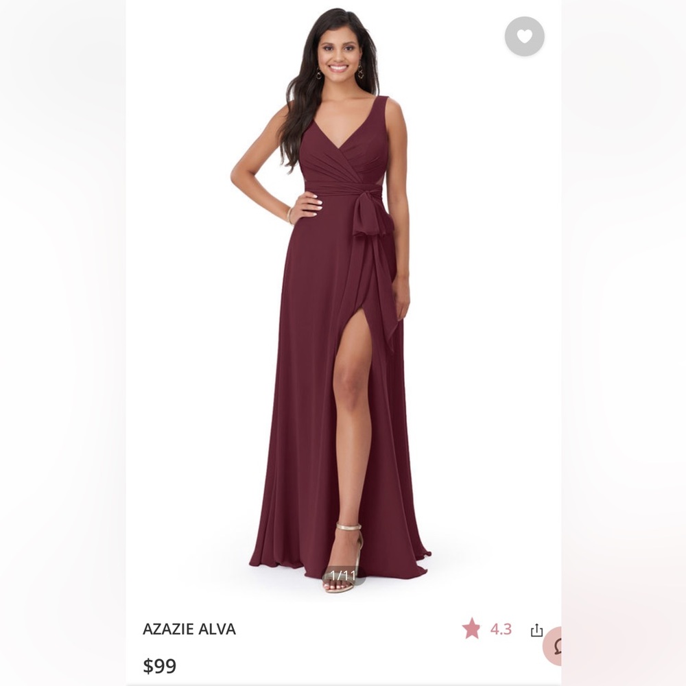 Azazie Alva Bridesmaid Dress in Cabernet - size A4